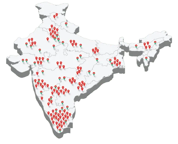 Map of India showing Decospaa project locations