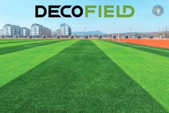 Cover of the DecoField premium artificial turf catalogue